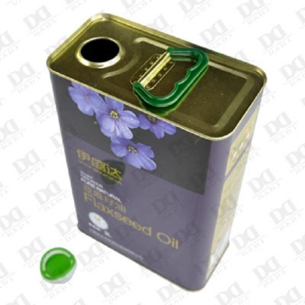 DADI Rectangle 1 Litre Food Oil Can 1000ml Peanut Oil Tin Cans Glossy Surface