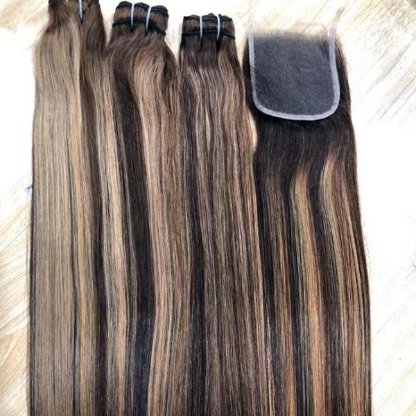 Wholesale #P4-27 Highlight Funmi Curl Indian Hair Double Drawn Hair Bundle Peruvian Brazilian Straight Human Hair