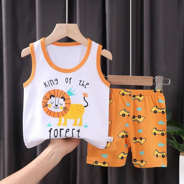 3M-9M Children's Summer Cotton Suit Girls' Shorts Clothes Boys' Sleeveless