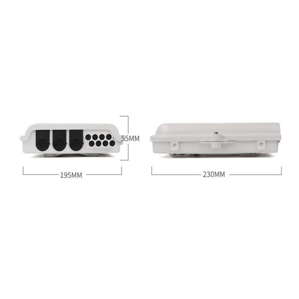 ODP Solid 8 Core White Grey Black 2 Port PAZ 1 8 Cassette Type FTTH Fiber Terminal Box