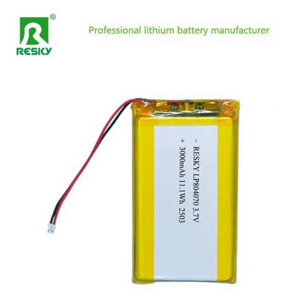 Rechargeable Batteries 3.7v 804070 3000mAh 11.1wh Lithium Ion Polymer Battery Pack