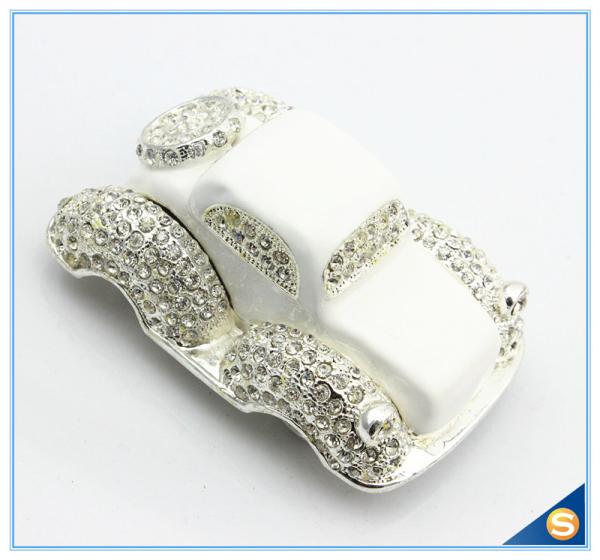 Lovely Crystal Car Shape Trinket Box Home decoration Enamel Trinket Box SCJ329