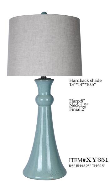 TC Porcelain Simple Modern Table Lamp 14*30.25 Blue White