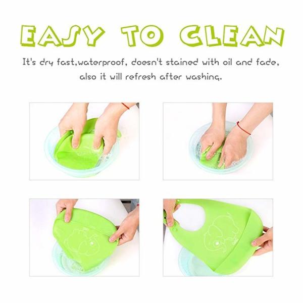 Waterproof Soft Silicone Baby Apron Bib Easily Wipes Clean Customized Size