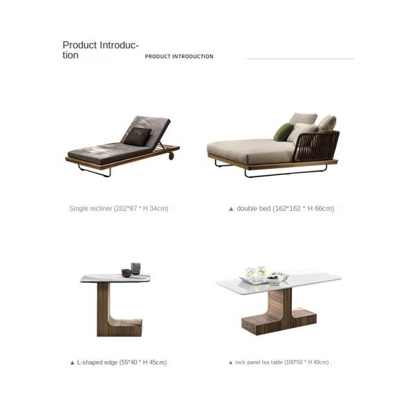 Customized Luxury Pool Teak Wood Lounge Chair With Wheels Lesiure Bed