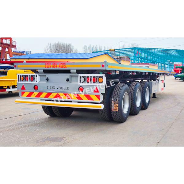 TITAN 40 Ft 3 Axle Container Transport Flatbed Truck Trailer Semi Trailer for Sale in Tanzania