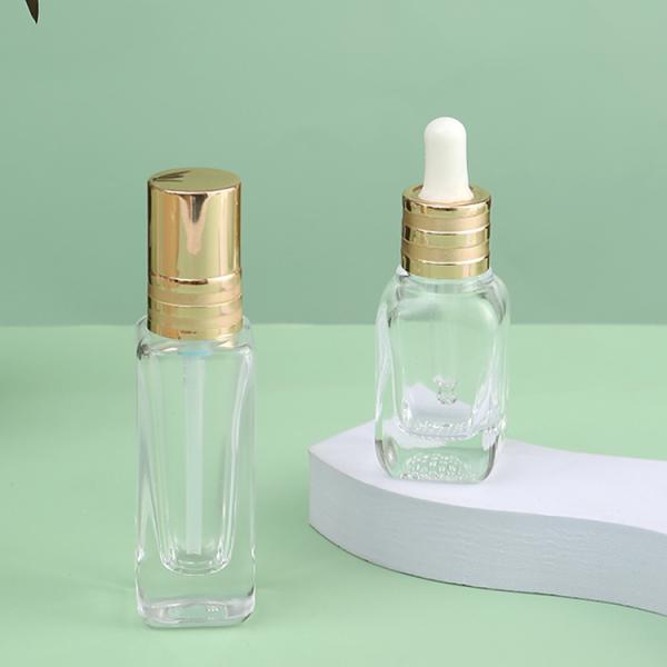 15ml 30ml 50ml Unique Green Square Glass Bottle Cosmetic Oil Glass Dropper Bottles Sealing Type Dropper Industrial Cosmetic