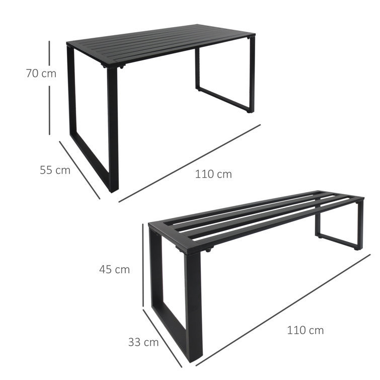 AJUNION Outdoor Furniture Set for Leisure Facilities Dining Tables Benches and Gardens