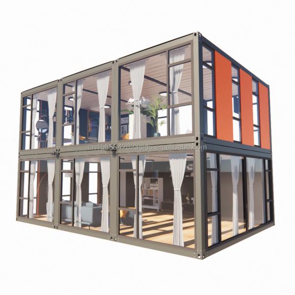 Hôtel Produit en acier à paquet plat Design moderne Appartement fabriqué par Cbox Luxe Maison de conteneur portable à deux couches