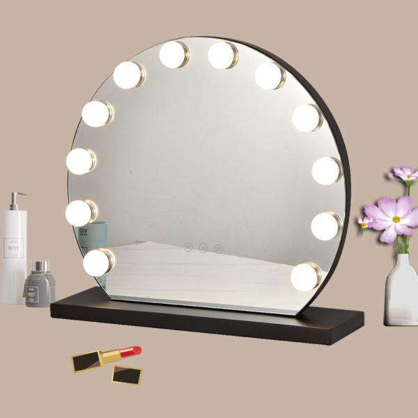 12 Dimmable LED Vanity Mirror with Logo Design