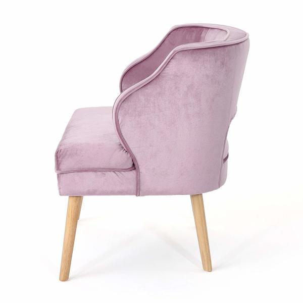 Light Lavender Velvet Fabric Accent Chair Nordic Simple Fashion Restaurant