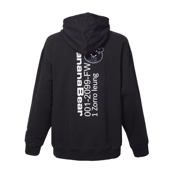 Custom logo men's hooded long sleeve sweater fashion,wholesale organic mens winter sweater black