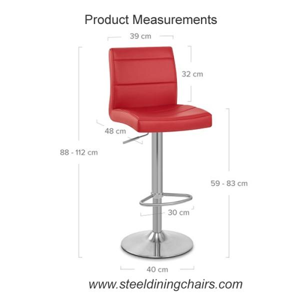 Upholstered Plywood 48CM 112CM Beige Leather Bar Stools With Metal Legs