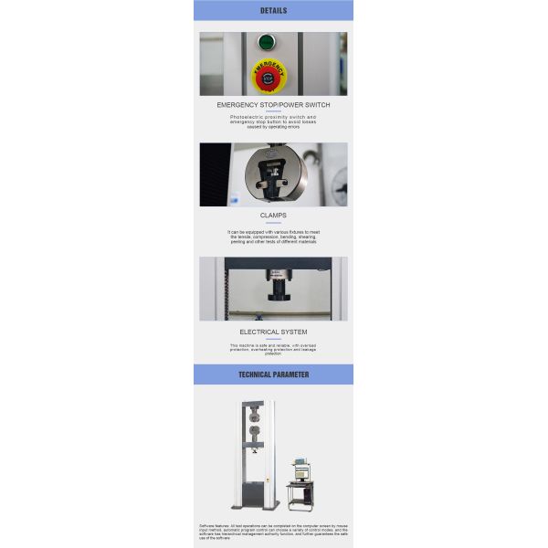 100kn Computer Electronic Laboratory Universal Testing Machine and Pressure Material Strength Tension Test Machine