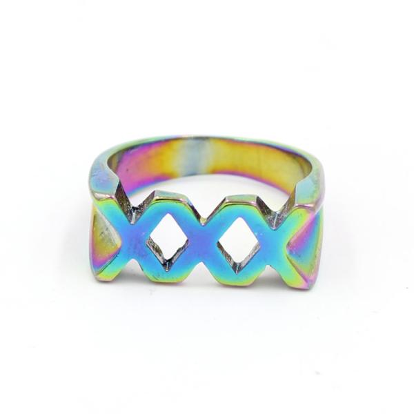 Fashion Gold Tone Black Color Colorful Finger Rings For Women Men
