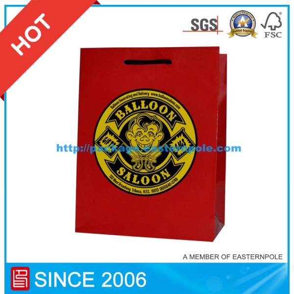 Hot Stamping Red Paper Shopping Gift Bag