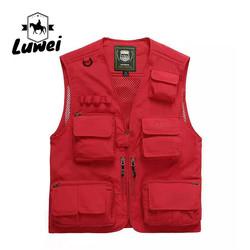 High Quality Breathable Mesh Outdoor Multi-pocket Utility Men's Vests Men's Zipper Fishing Vest Waistcoat For Men