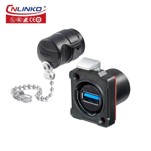 Factory M24 Round USB Connector Plastic Waterproof Panel Mount USB Connector