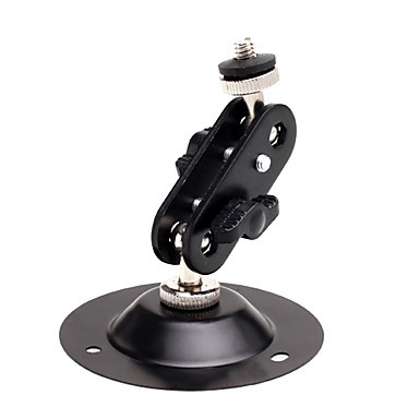 Black Wall Mount Stand Bracket for CCTV Security Camera (Base diameter: 7.2cm)