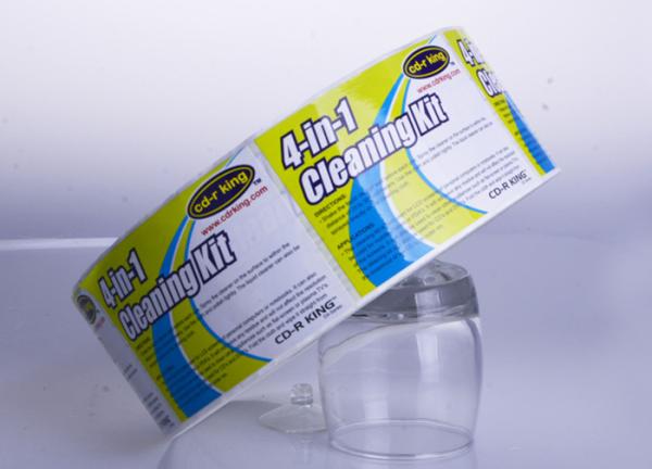 Customized glossy waterproof adhesive sticker label roll for cleaning kit packaging
