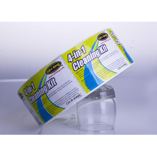 Customized glossy waterproof adhesive sticker label roll for cleaning kit packaging