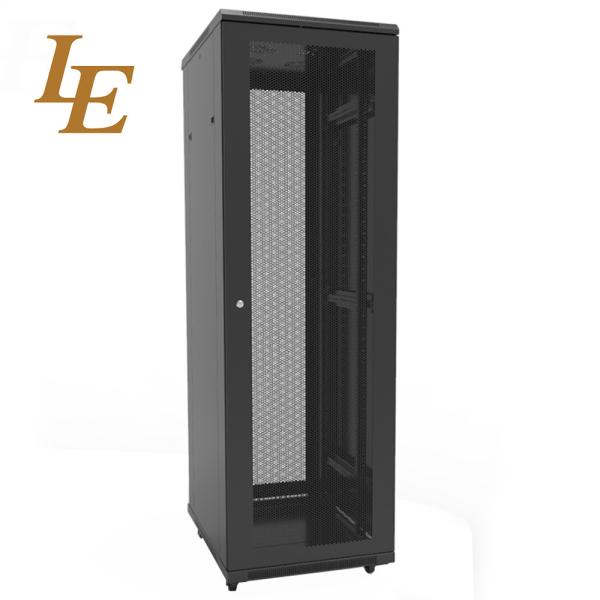 19-inch Factory Price RAL9004 Black RAL7035 Grey 18U 22U 27U 32U 37U 42U 45U 47U 600mm Width 600mm 800mm 1000mm Depth Floor Standing Server Racks Mesh Front Door Vented Back Door High Ventilation