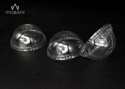 Plastic Clear Dome Disposable Lids For Smoothie / Apple Juice High Clarity