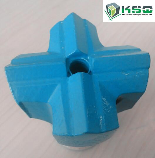 H25 / R38 Flat / Oblique Button Drill Bit , Cross Bit Thread Steel for Tunneling