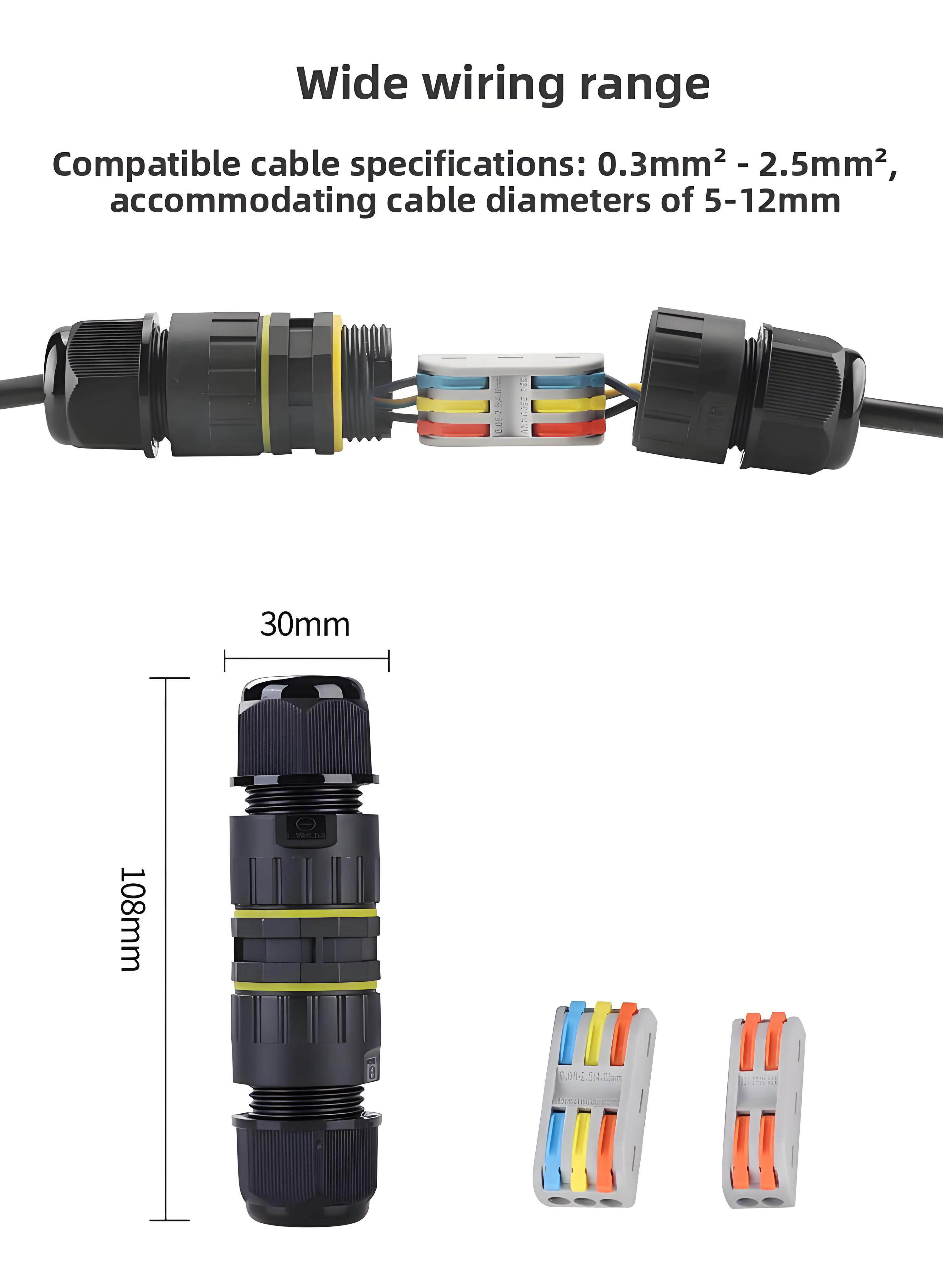M25 Waterproof Circular Connector 2-Pin IP68 Rated 450V with 100% Dustproof Protection