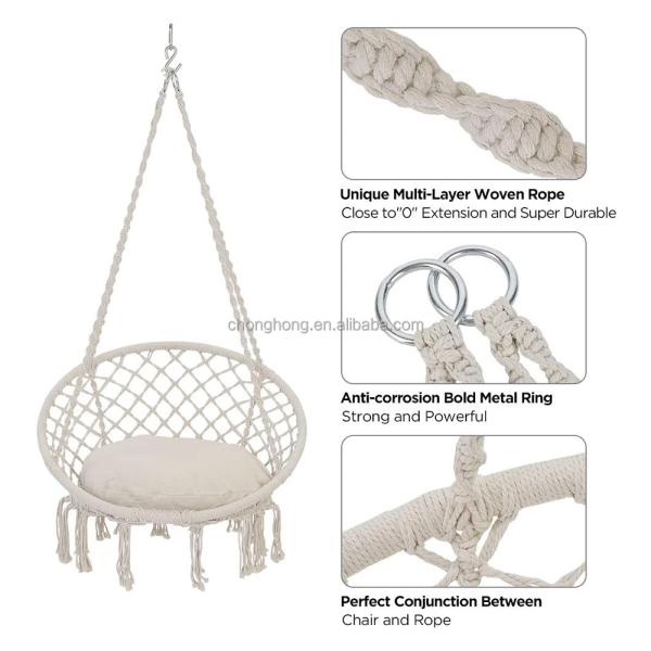 Hammock Patio Swing Chair Yard Garden Macrame Swing Hanging Chair Pet Hammock