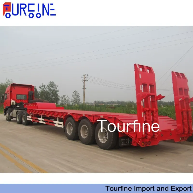 100 Ton Detachable Gooseneck Lowboy Trailer 4 Axle for Oversized Equipment Transport