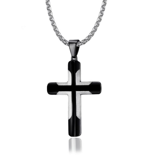 Collier de croix de mode Collier de prière en or et titane pour hommes Colliers en acier inoxydable Joyaux de qualité