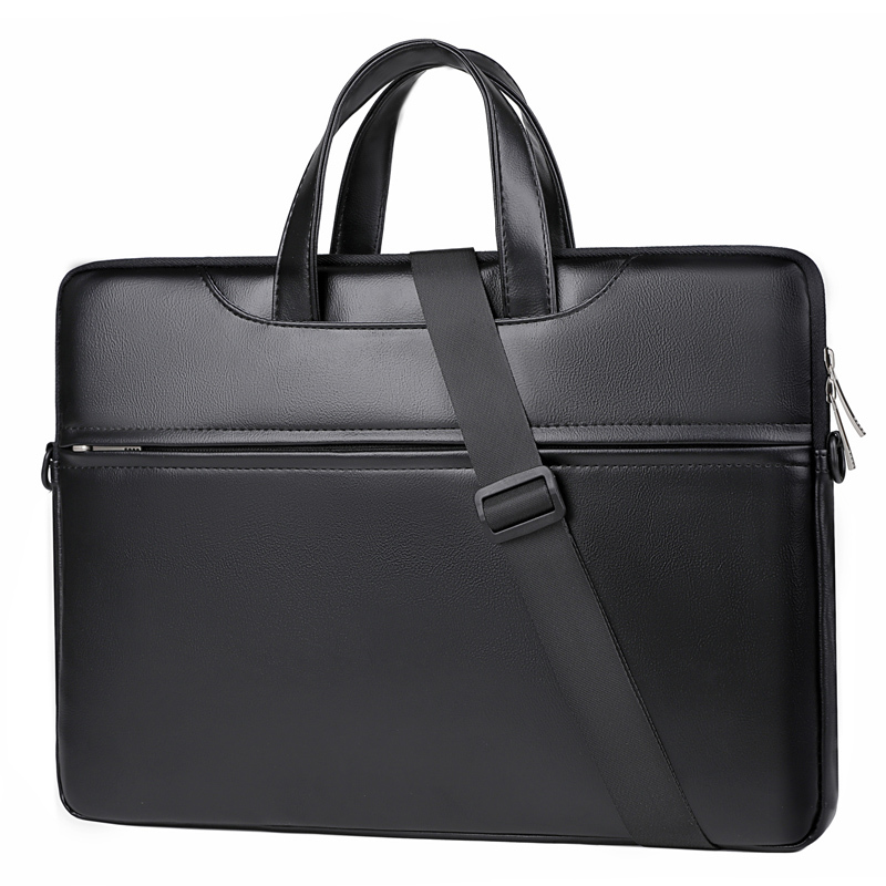 For Laudtec 13/14 Inch PU Leather Laptop Shoulder Bag Waterproof Lightweight Briefcase Large Capacity Business for Men Women Wholesale OEM/ODM/Private Label
