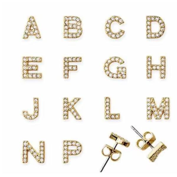 Des boucles d'oreilles en argent sterling personnaliser des bijoux 18K plaqué or Boucle d'oreille de lettre de mode