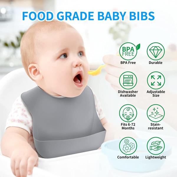 BPA Free No Harmful Food Grade Silicone Baby Feeding Napkin Safe In Boiling Water