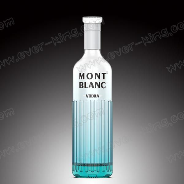 Бутылка стекла 700ml водки ликера стеклянной пробочки голубая