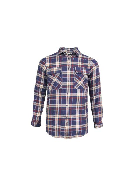 200GSM 100% Cotton Long Sleeve Checked Shirt Red And Blue Color