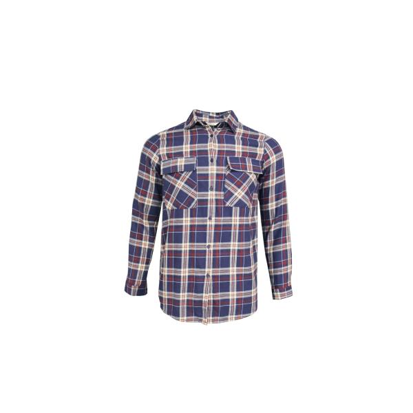 200GSM 100% Cotton Long Sleeve Checked Shirt Red And Blue Color