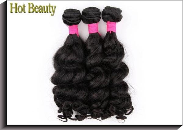 Grade 5A Virgin Brazilian Hair Extension Natural Wave , Natural Black Human Hair