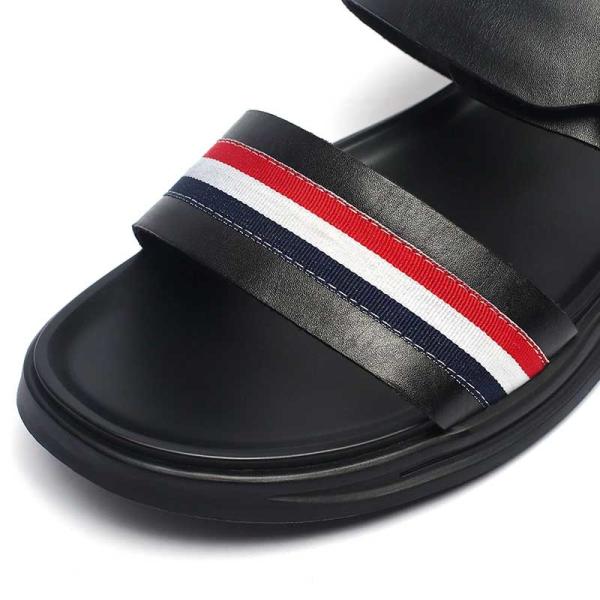Anti Skid Top Rounded Rubber Outsole Mens Leather Sandals