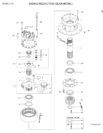 R290LC-7 Hyundai Excavator Hydraulic Swing Gear 31N8-10181 Swing Gearbox