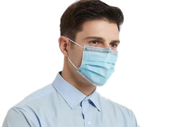 Blue Color Disposable Face Mask , Medical Mouth Mask Enhanced Protection