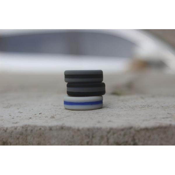 Party 8mm Mens Silicone Wedding Band Flat Edges Two Tone Multi Colors