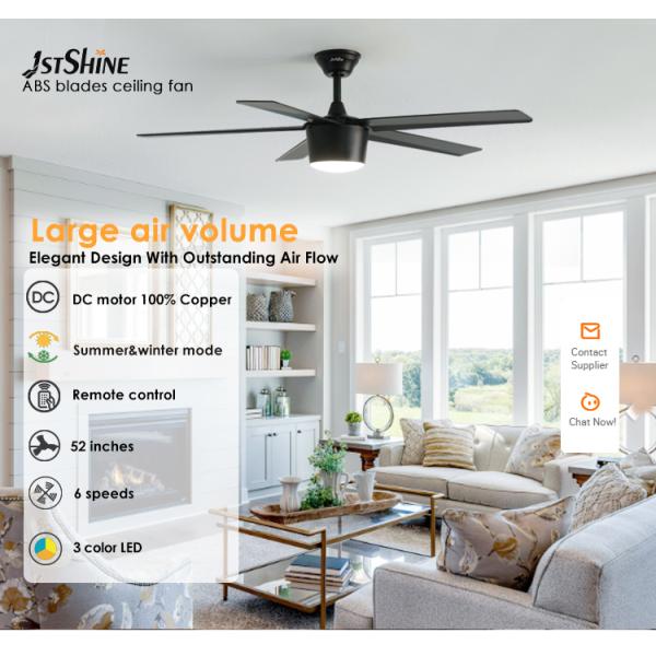 Ventilador de teto decorativo com comando remoto de 6 velocidades e motor de 10 anos