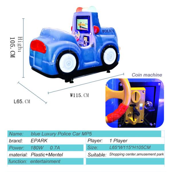 Children Police Car Swing Ride Machine for Theme Park Indoor Preschool Playground
