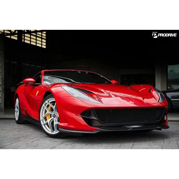 Fibra de carbono seca para el Ferrari 812 Kit de cuerpo de fibra de carbono 812 estilo Nivic mejorado Frente de labio difusor spoiler Hood