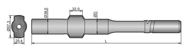 T38 Drill Shank Adapter For Montabert H50 H60 H70