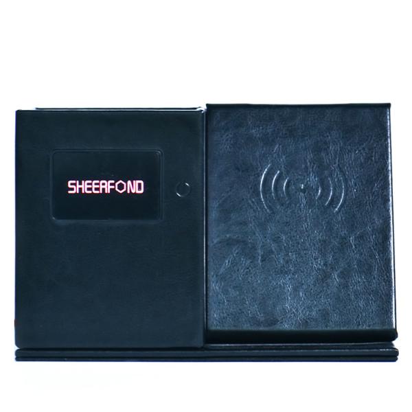 carregador sem fio de couro de carregamento rápido Pen Holder Custom de 10W Qi
