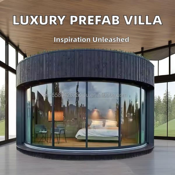 Casa de contenedores portátil de lujo moderno Estructura prefabricada de acero Villa móvil prefabricada Casa Hotel para troncos Eco-amigable