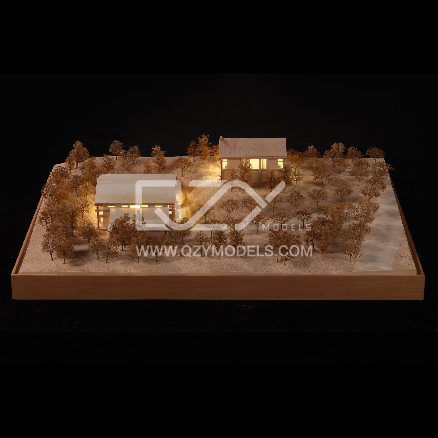1:100 Scale Realistic Style Architectural Model with Solid Wood Craftsmanship for Display and Study